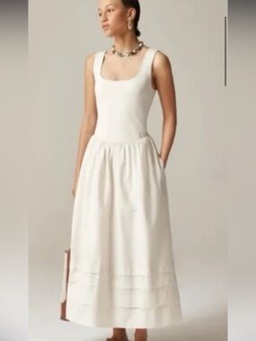 J. Crew Cream Scoop-Neck Sleeveless Maxi Dress - XS LIKE NEW